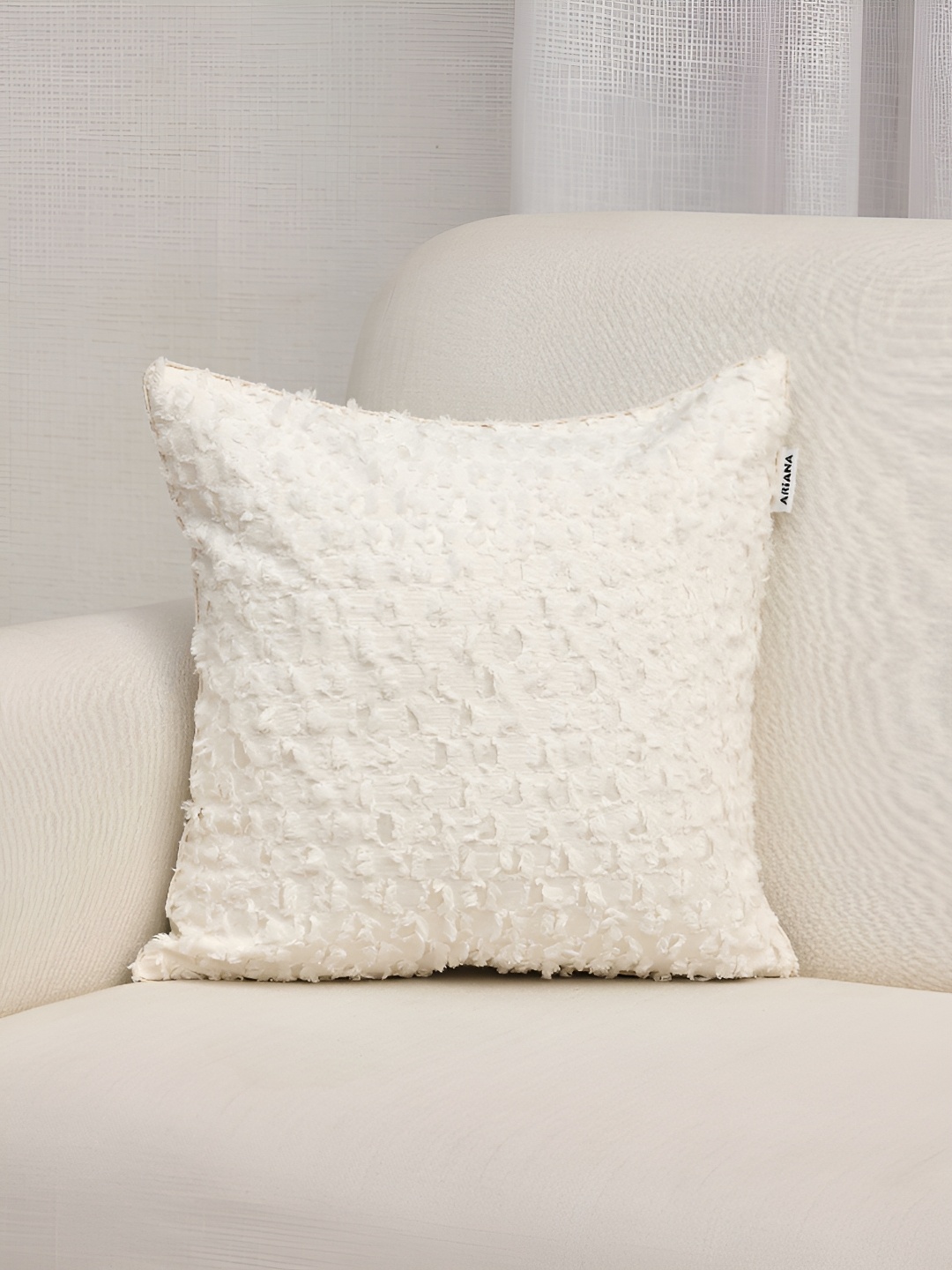 

Ariana Off White Geometric Square Cushion Cover