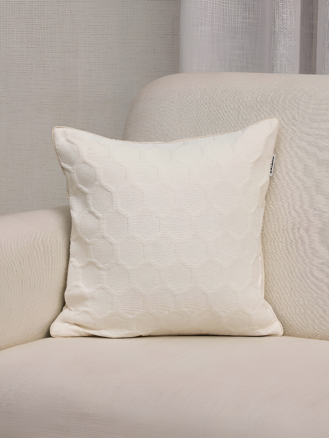 

Ariana Cream Geometric Square Cushion Cover