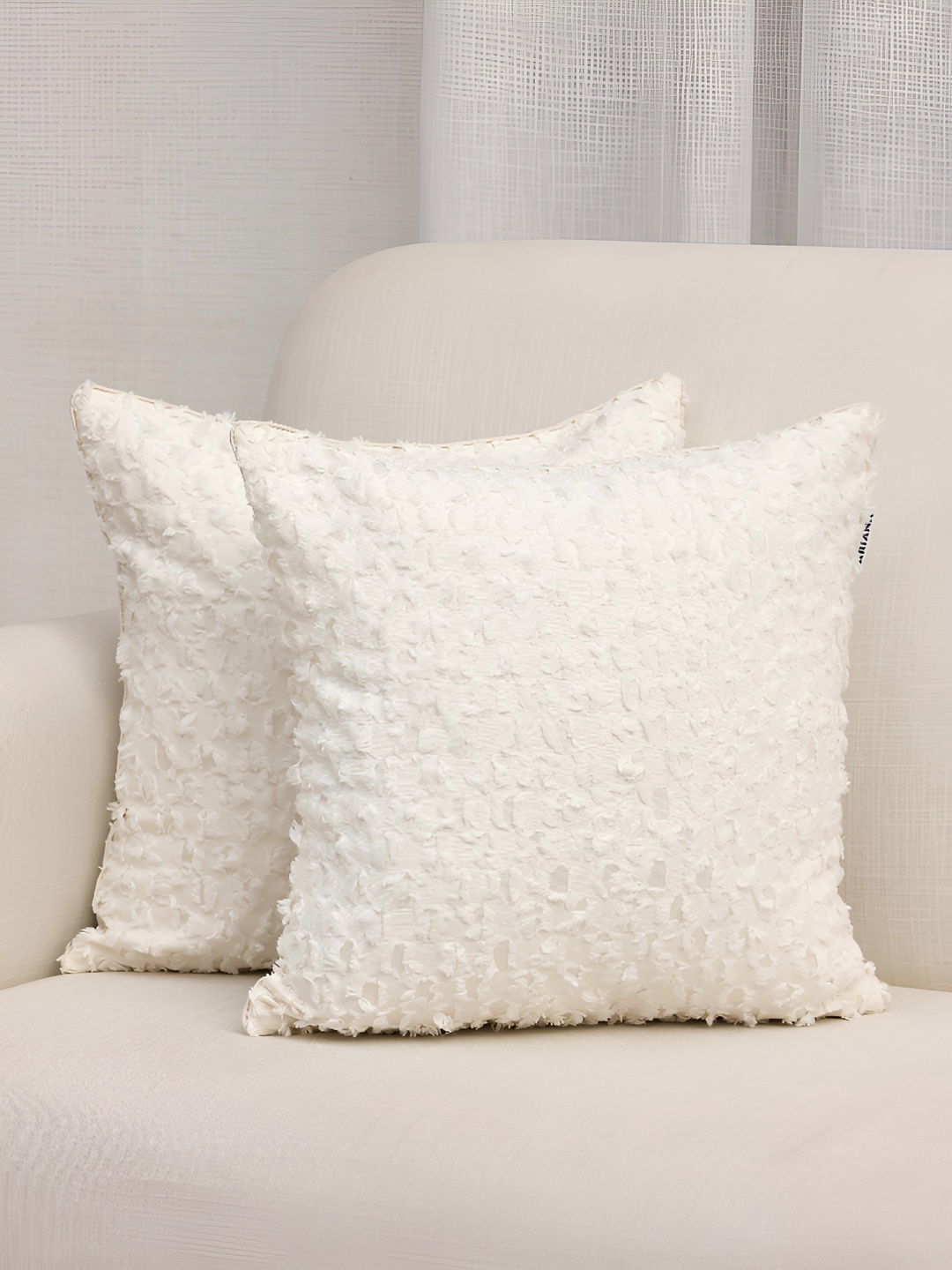 

Ariana Off White 2 Pieces Abstract Square Cushion Covers