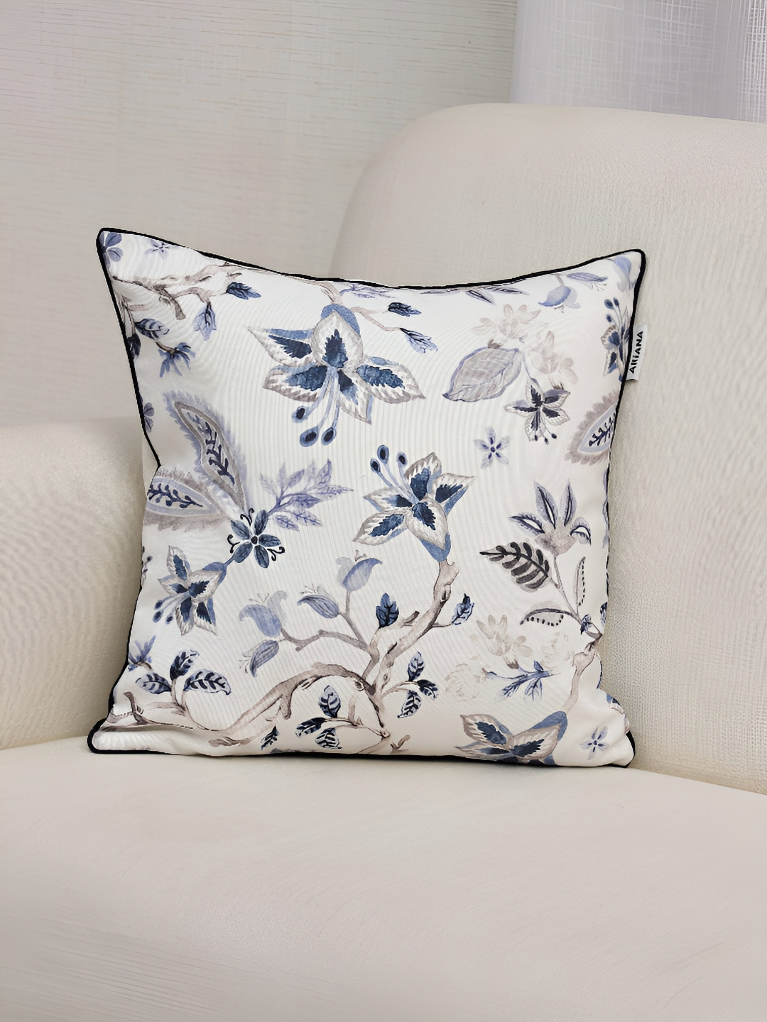 

Ariana White & Blue Floral Square Cushion Cover