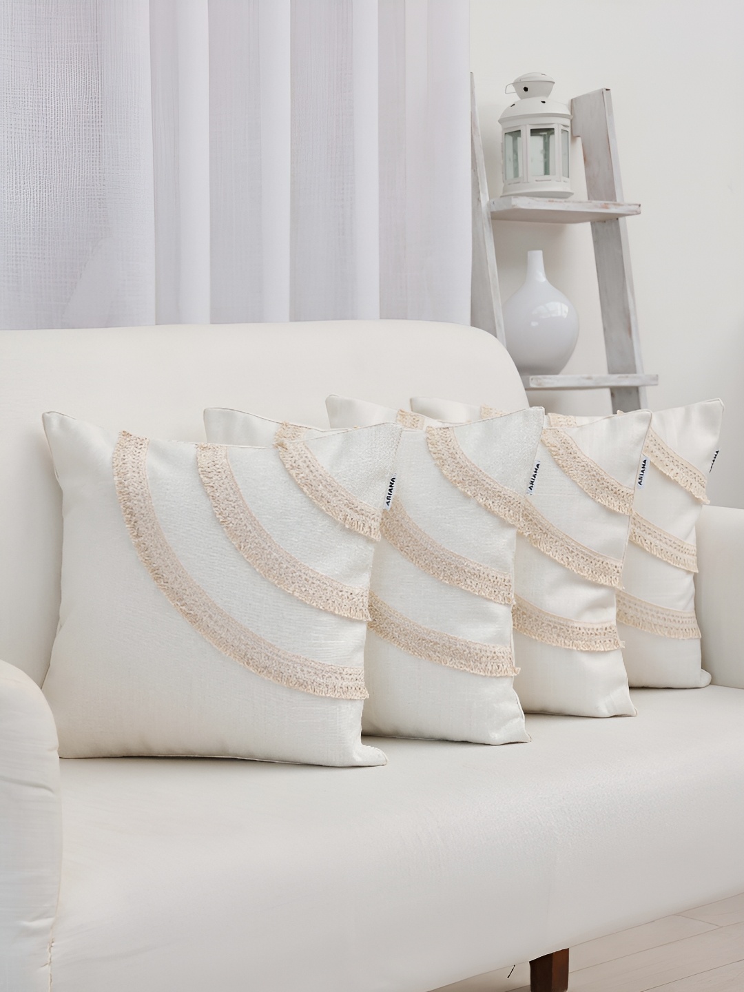 

Ariana White & Beige 4 Pieces Square Cushion Covers
