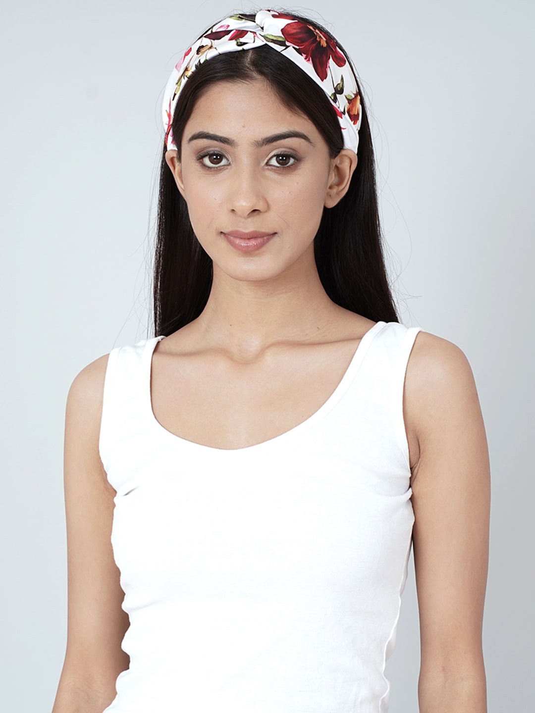 

First Resort by Ramola Bachchan Floral Printed Bandana Headband, White