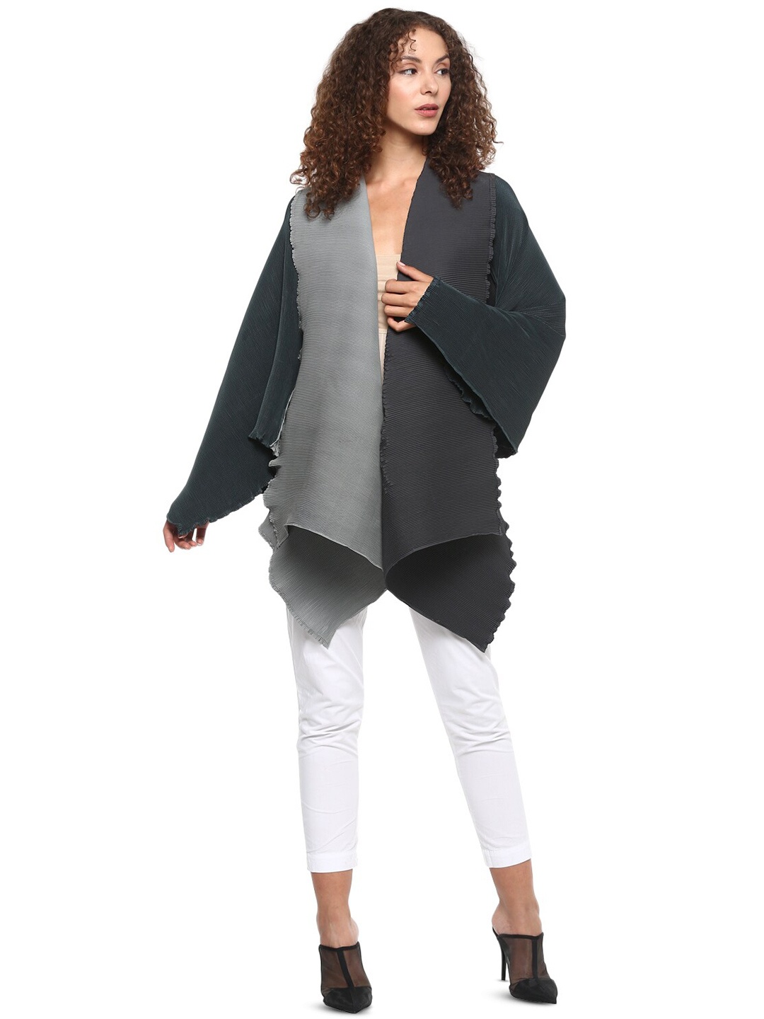 

Rhe-Ana Colourblocked Longline Shurg, Grey