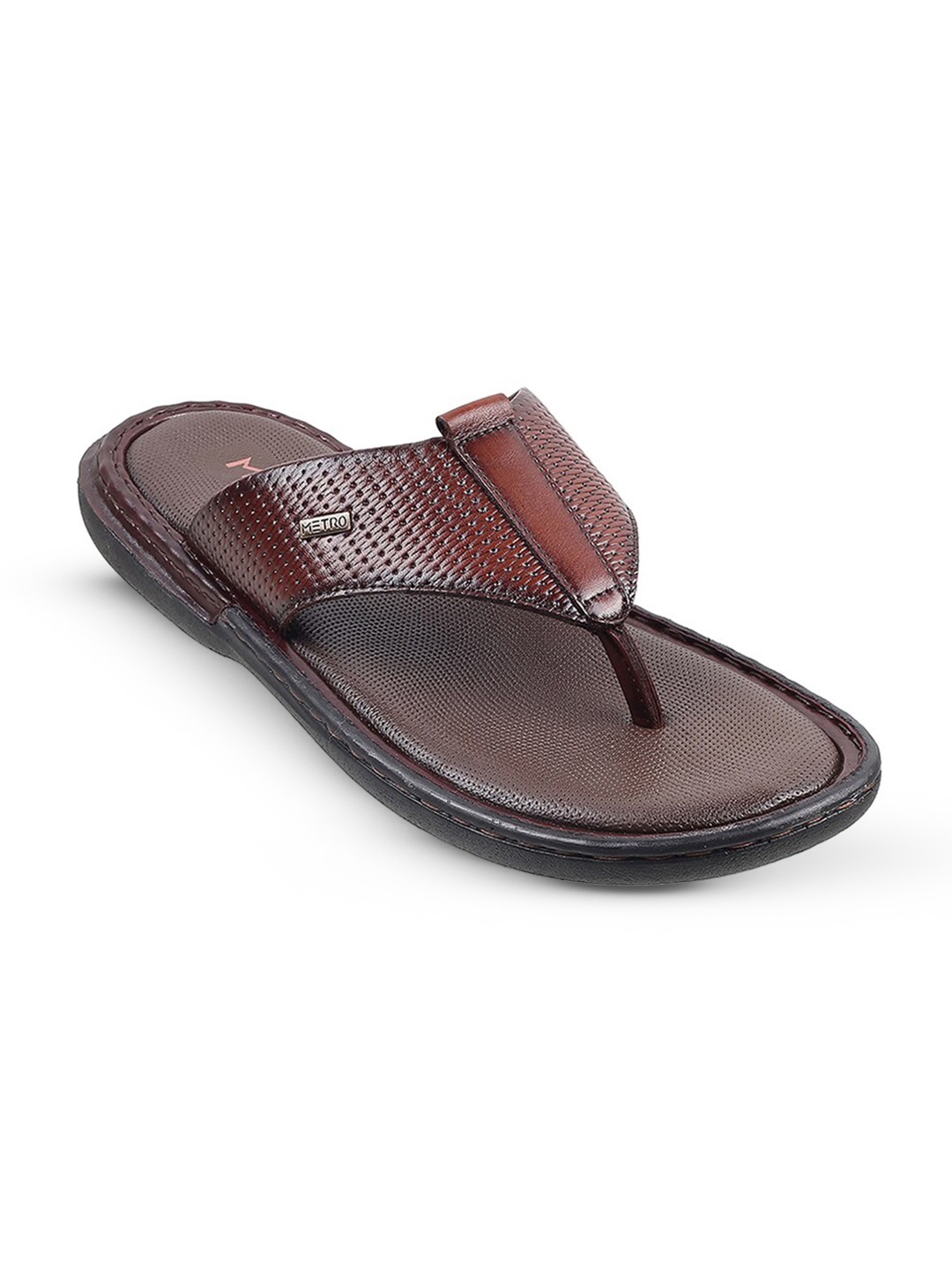 

Metro Men Textured Leather Comfort Sandals, Brown