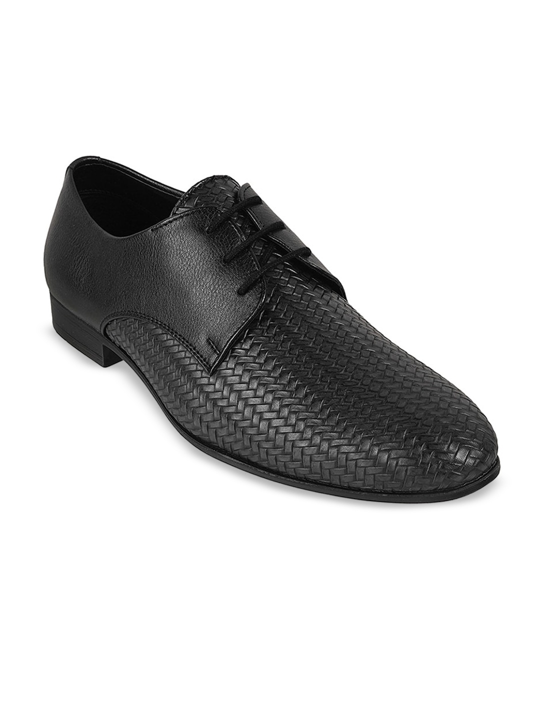 

WALKWAY by Metro Men Textured Leather Formal Derbys, Black