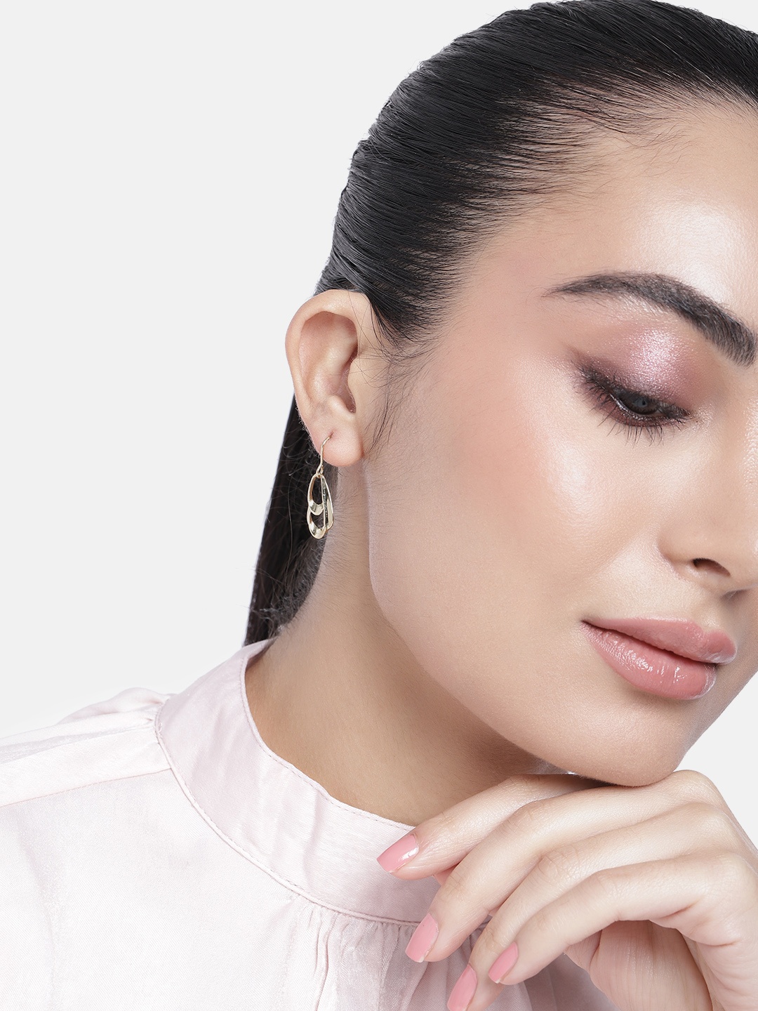 

Estele Gold-Plated Teardrop Shaped Drop Earrings