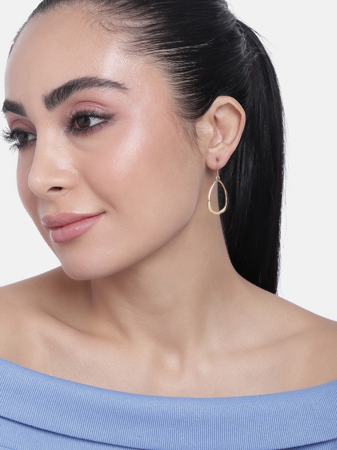 

Estele Gold-Plated Teardrop Shaped Drop Earrings