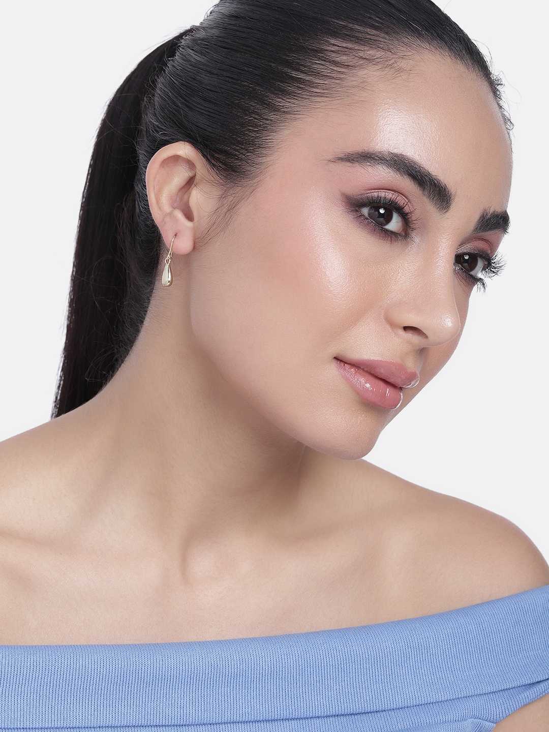 

Estele Gold-Plated Teardrop Shaped Drop Earrings
