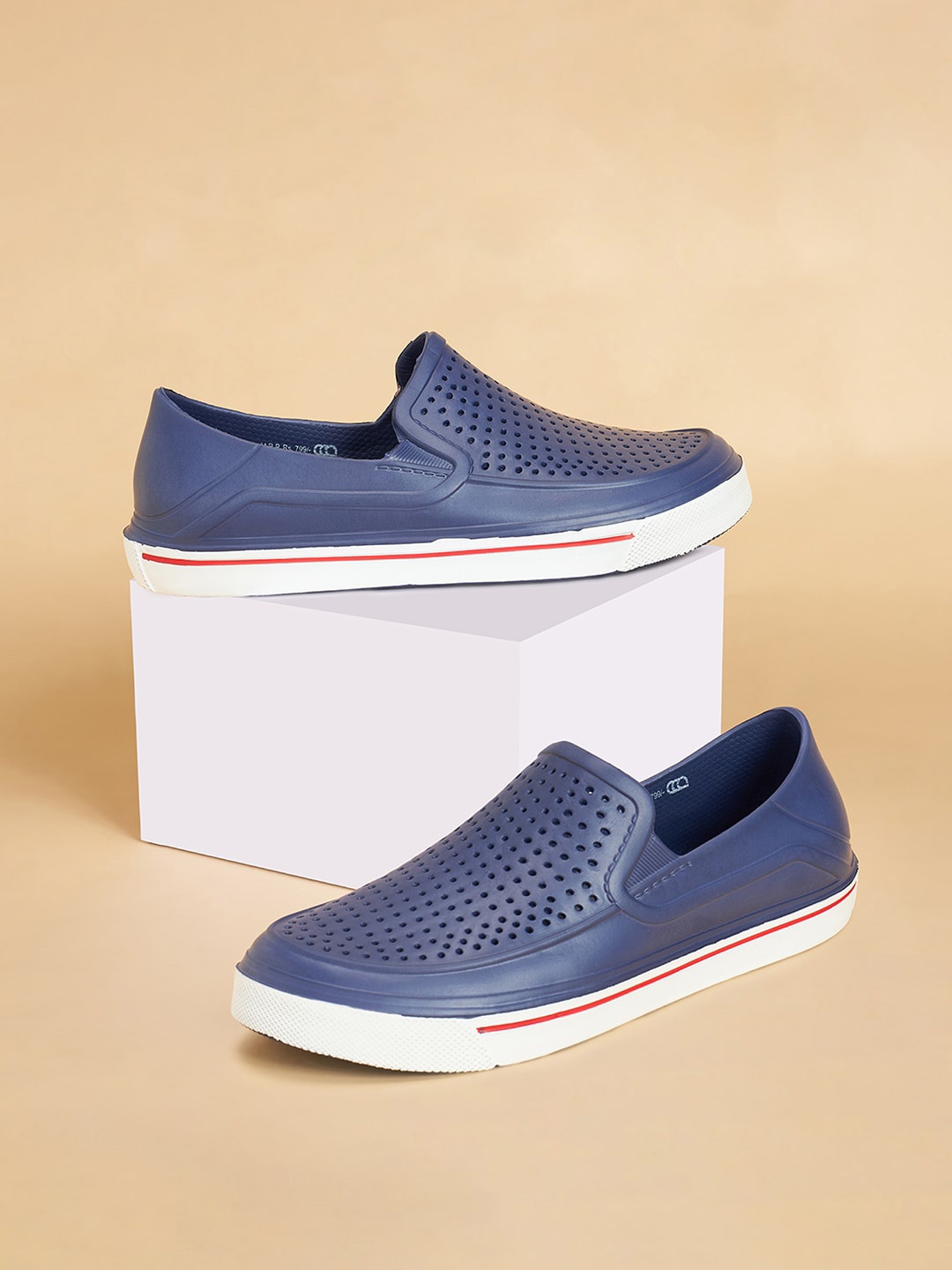 

Ajile by Pantaloons Men Perforated Slip-On Sneakers, Navy blue