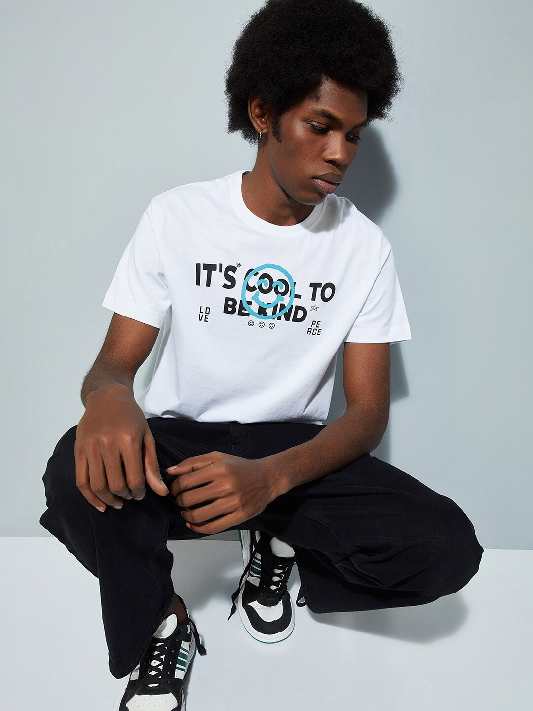 

max URB_N Men Slim Fit Graphic T-shirt, White
