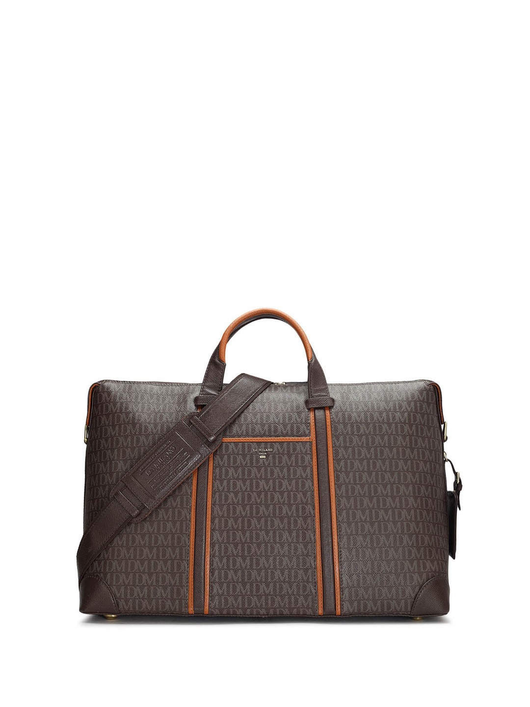 

Da Milano Textured Medium Sports or Gym Leather Duffel Bag, Brown