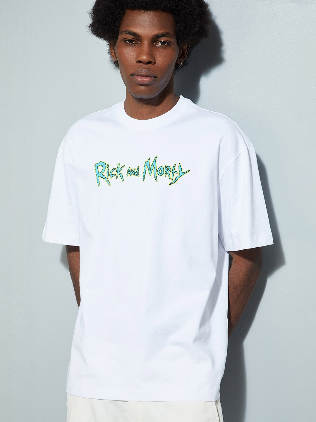 

max URB_N Typography Printed Cotton T-shirt, White