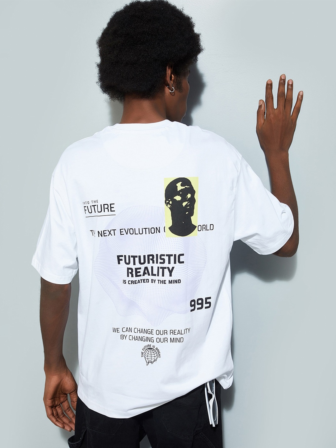 

max URB_N Men Typography Printed Round Neck Short Sleeves Cotton T-shirt, White