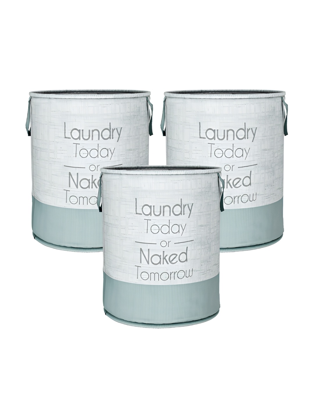 

Kuber Industries Grey 3 Pieces Printed Laundry Bag