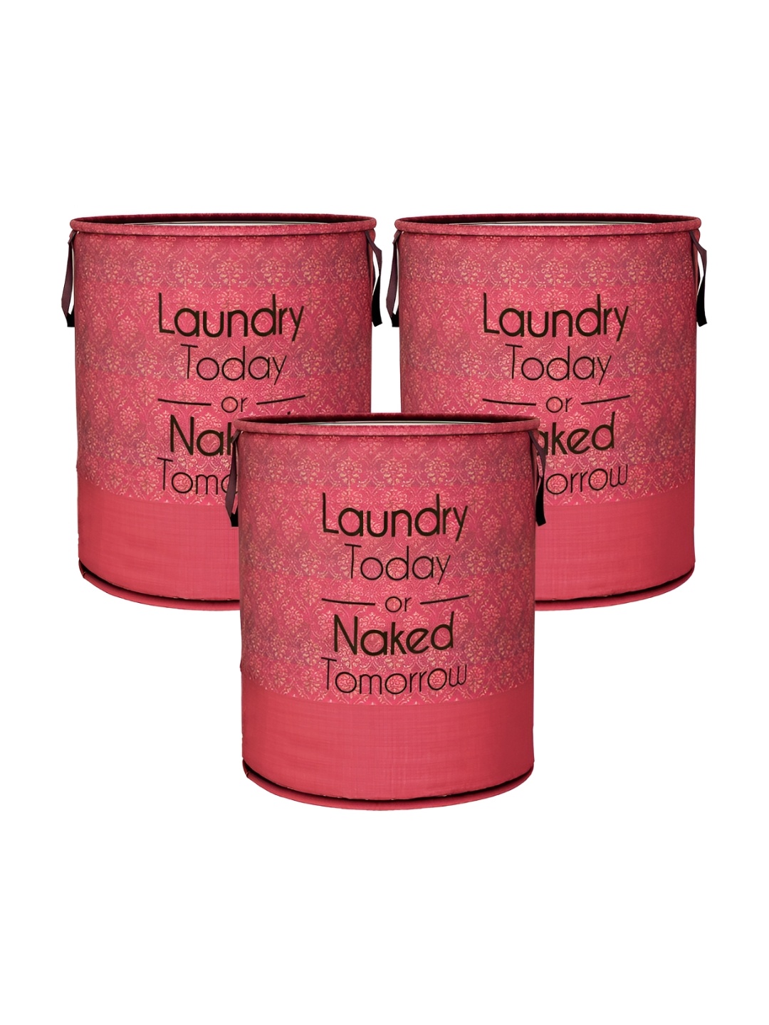 

Kuber Industries Maroon 3 Pieces Printed Laundry Bags