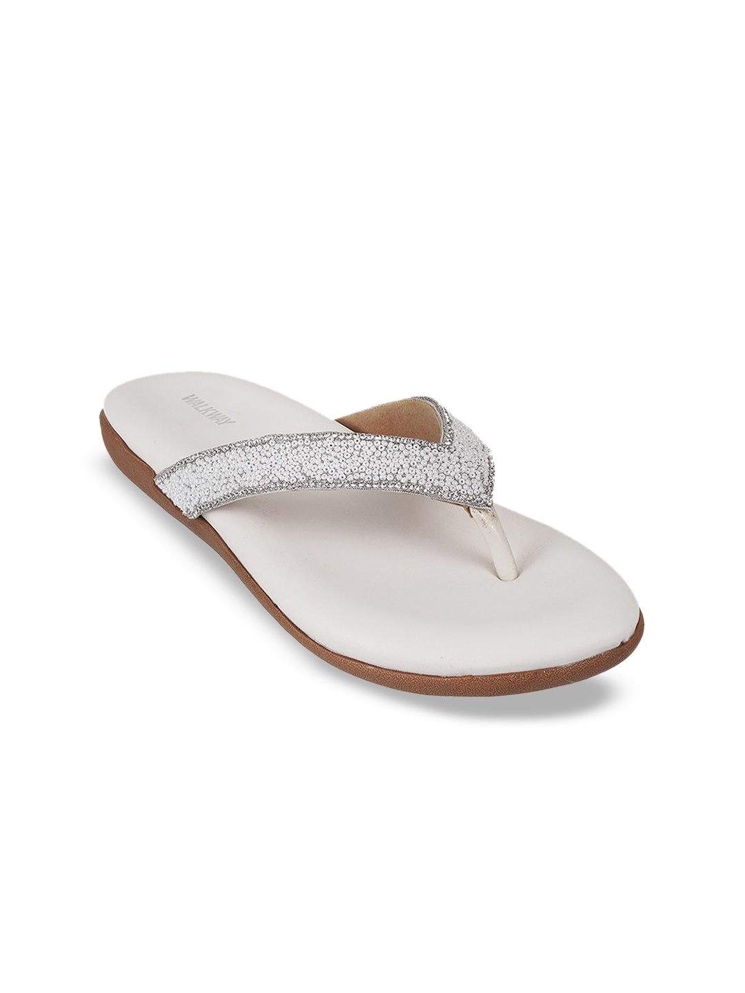 

WALKWAY by Metro Embellished Open Toe Flats, Silver