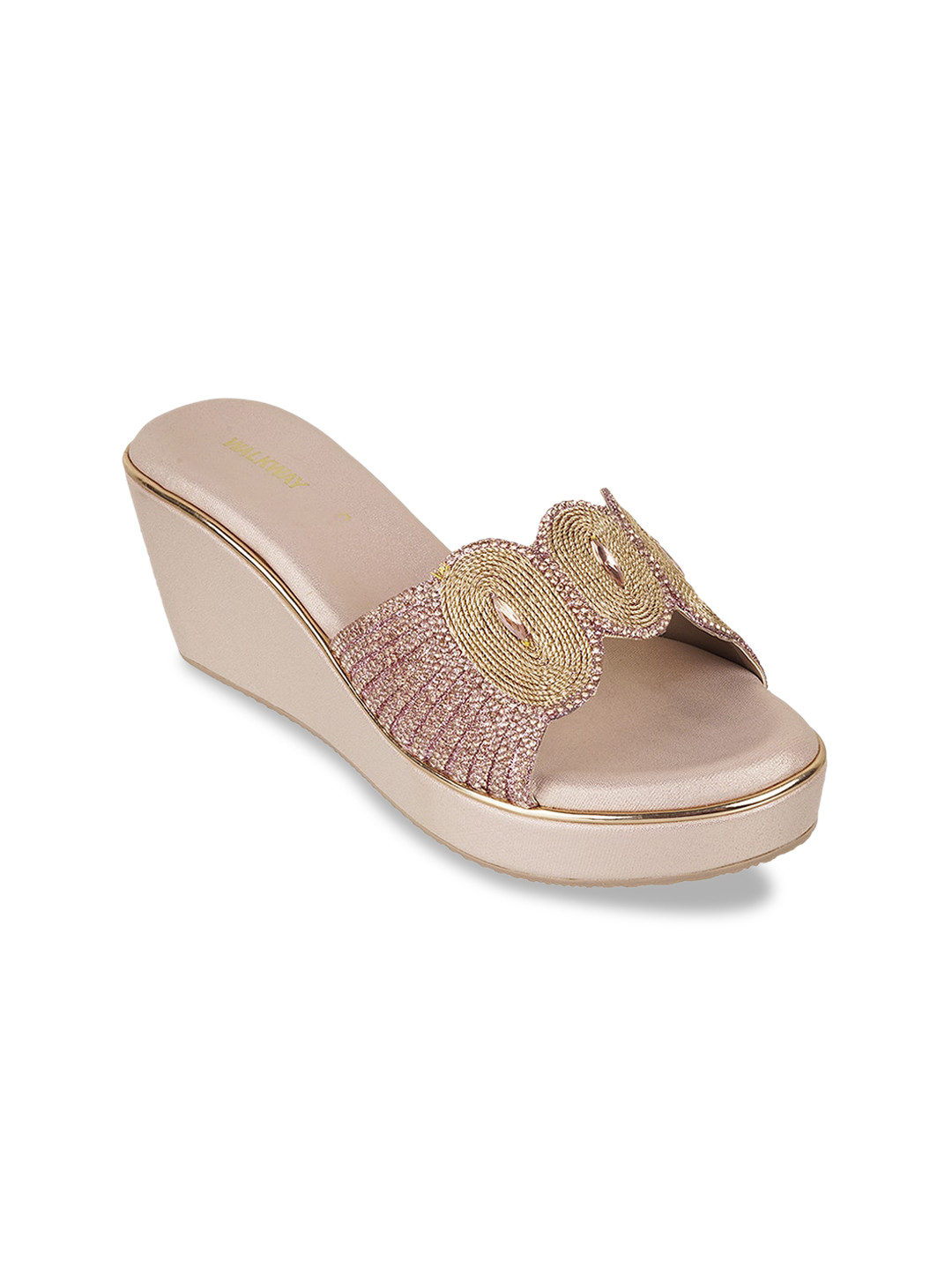 

WALKWAY by Metro Embellished Open Toe Wedges, Pink