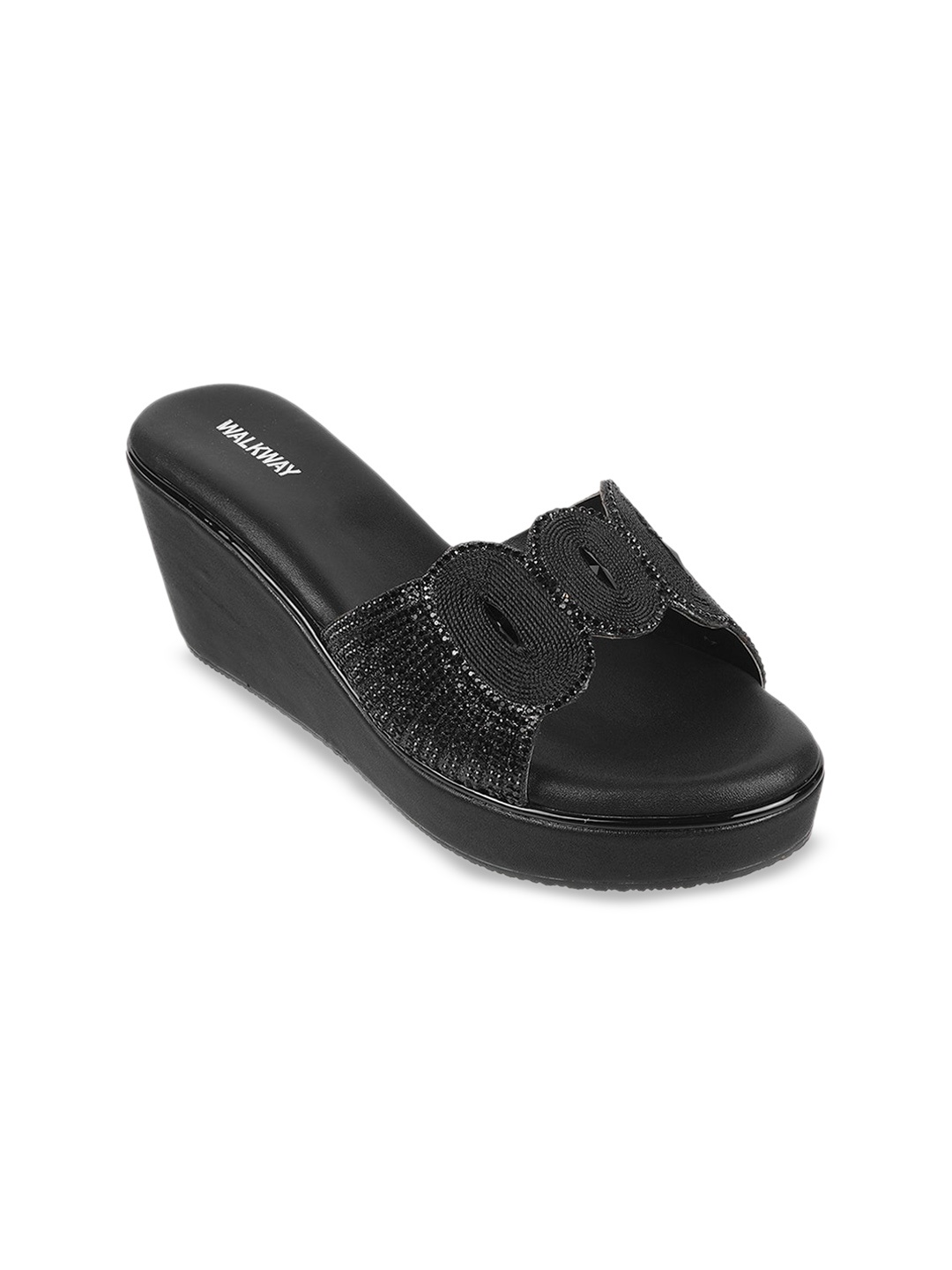 

WALKWAY by Metro Embellished Open Toe Wedges, Black