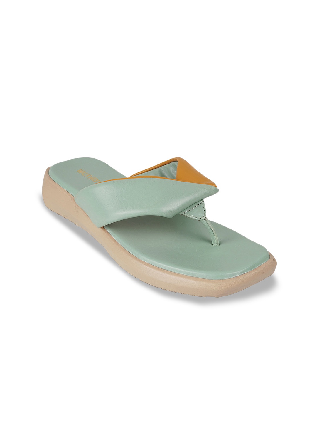 

WALKWAY by Metro Colourblocked Open Toe Flats, Green