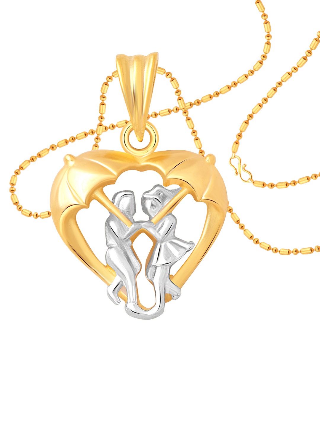 

Vighnaharta Gold-Plated Heart Shaped Pendant with Chain