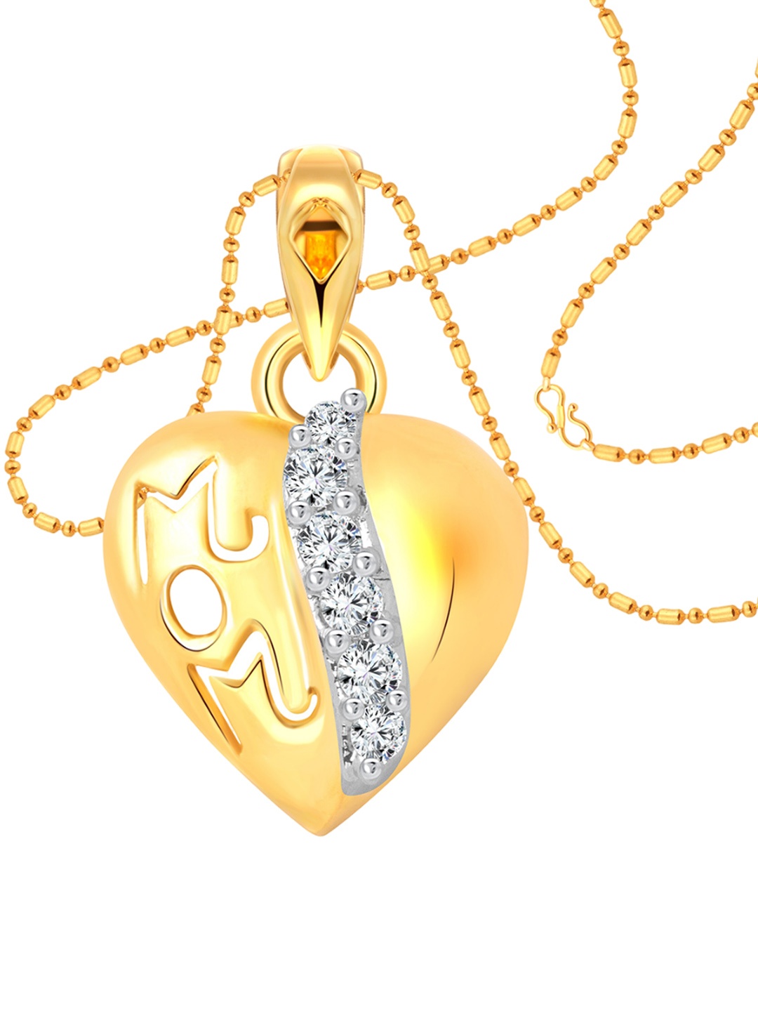 

Vighnaharta Gold-Plated Heart Shaped Pendants with Chains