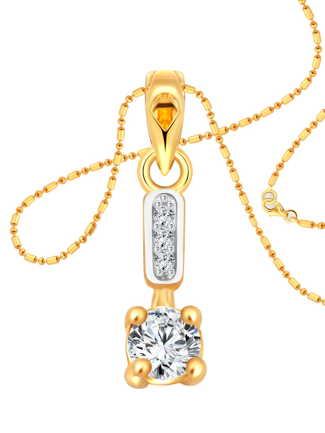 

Vighnaharta Gold-Plated Contemporary Pendant & Chain