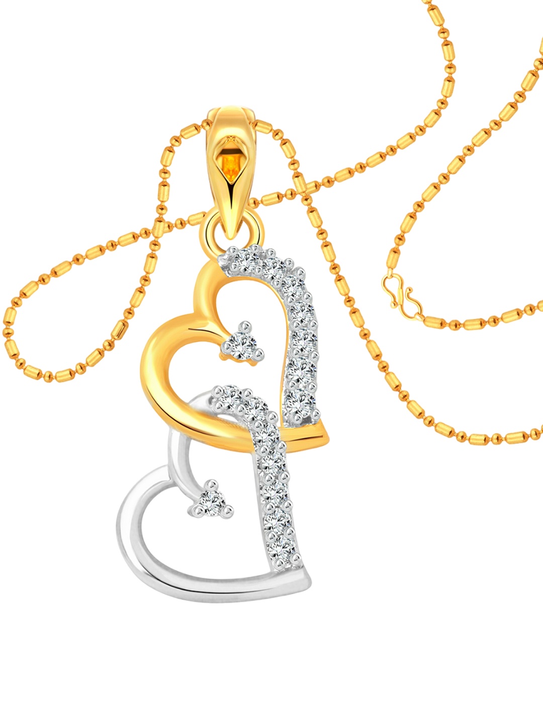 

Vighnaharta Gold-Plated Heart Shaped Pendant With Chain