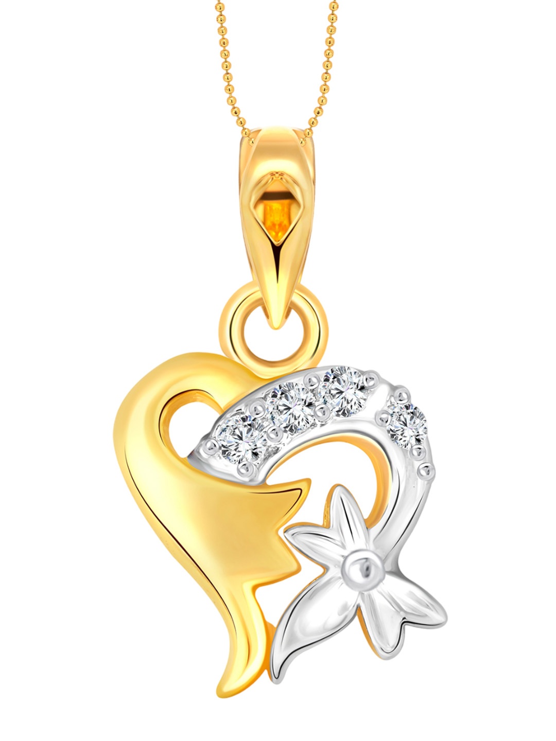 

Vighnaharta Gold-Plated Heart Shaped Pendants with Chains