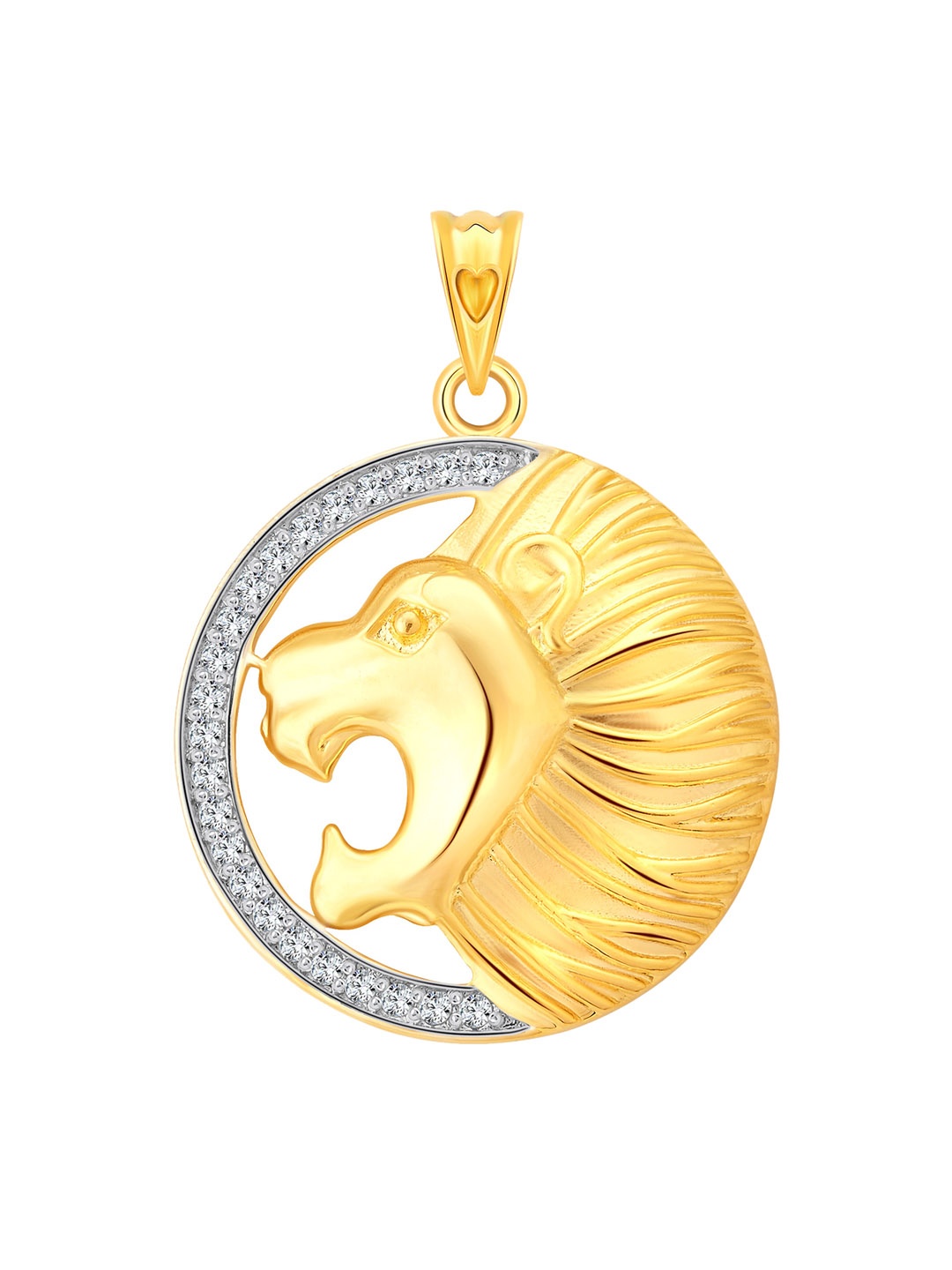 

Vighnaharta Gold-Plated Cubic Zirconia-Studded Contemporary Pendant