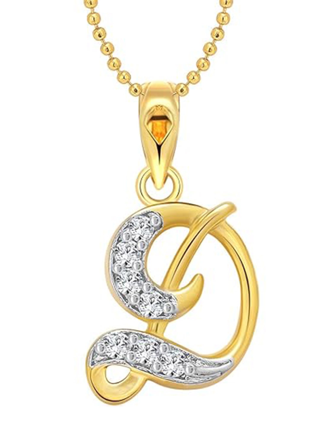 

Vighnaharta Gold-Plated Cubic Zirconia-Studded Contemporary Pendant