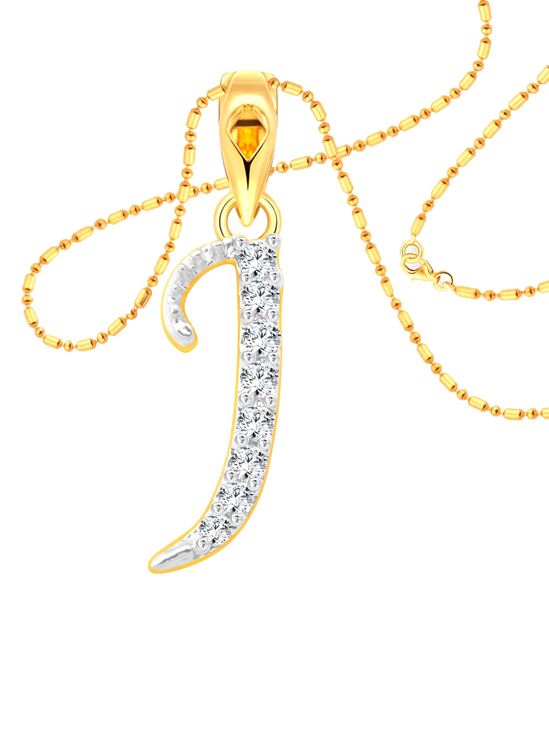 

Vighnaharta Gold-Plated Cubic Zirconia-Studded Contemporary Pendant