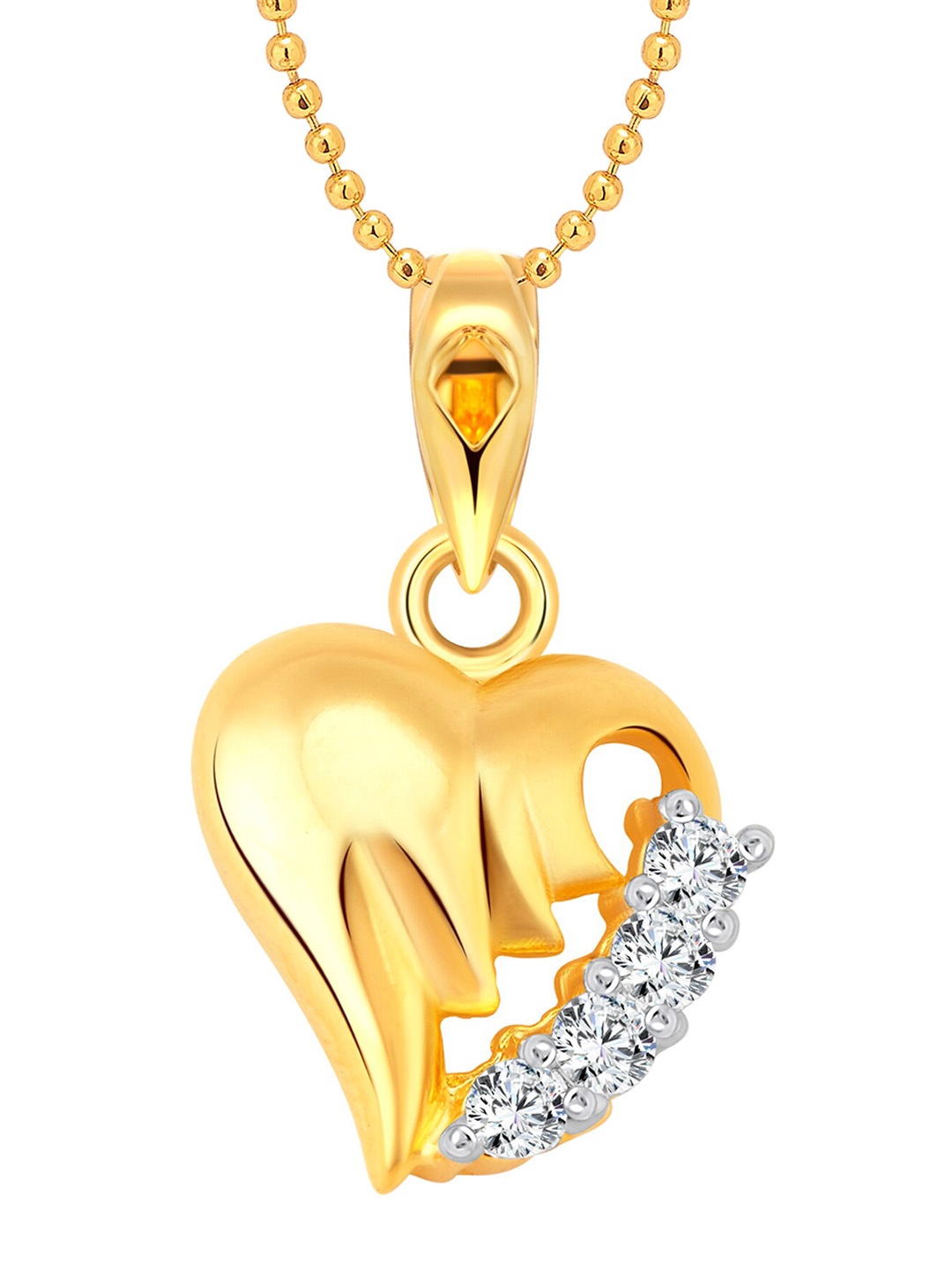

Vighnaharta Gold-Plated Cubic Zirconia-Studded Contemporary Pendant