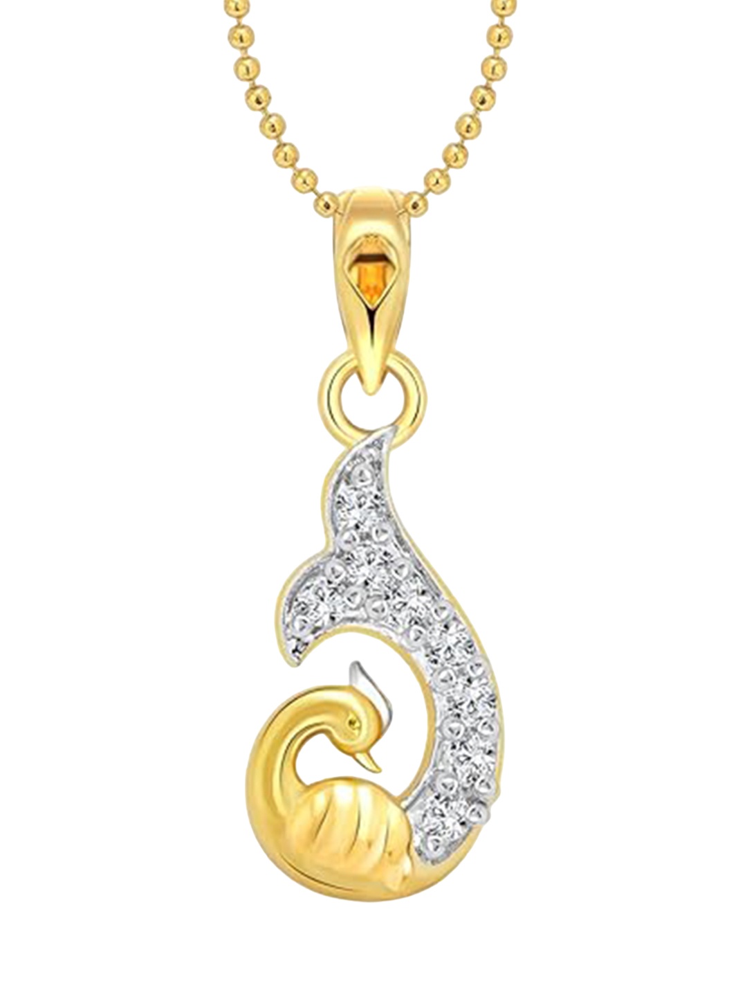 

Vighnaharta Gold-Plated Cubic Zirconia-Studded Contemporary Pendant