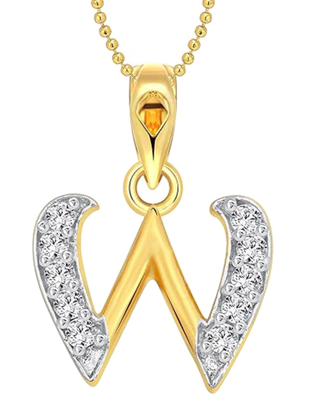 

Vighnaharta Gold-Plated Cubic Zirconia-Studded Contemporary Pendant