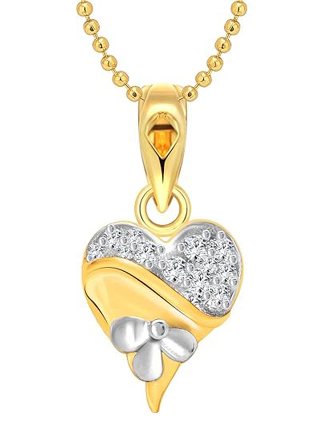 

Vighnaharta Gold-Plated Heart Shaped Pendants with Chains