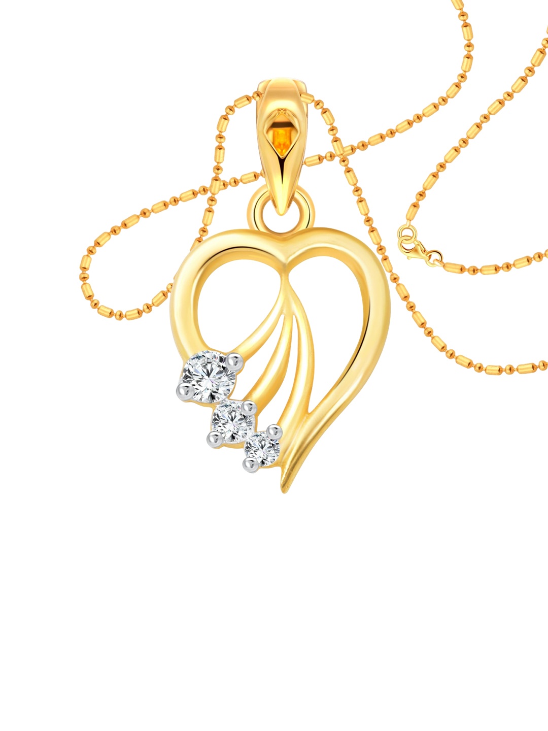 

Vighnaharta Gold-Plated Heart Shaped Pendants with Chains