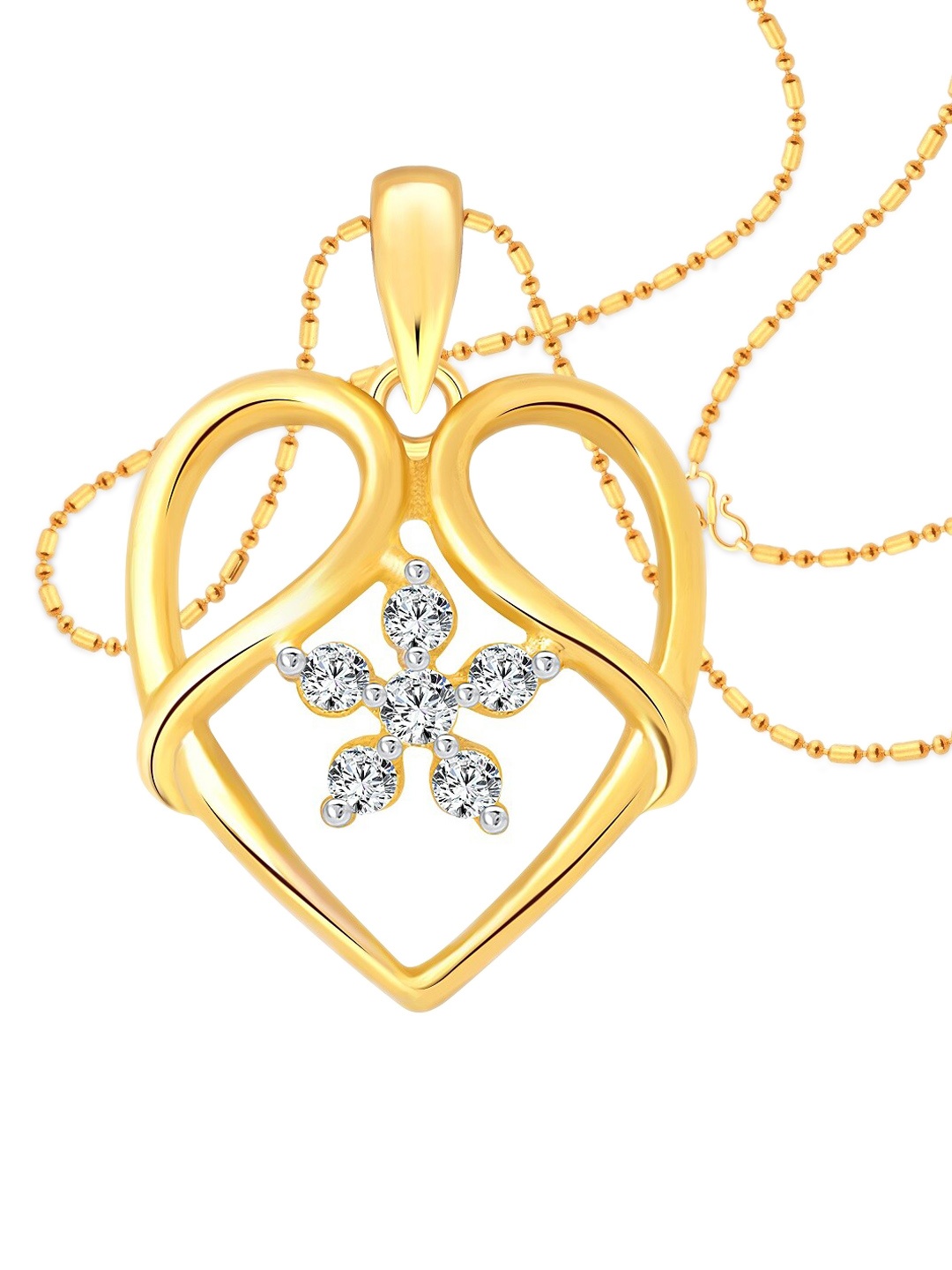 

Vighnaharta Gold-Plated Heart Shaped Pendant
