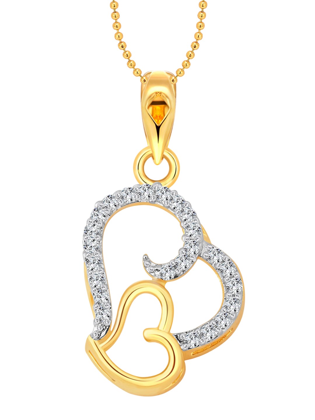 

Vighnaharta Gold-Plated Heart Shaped Pendant