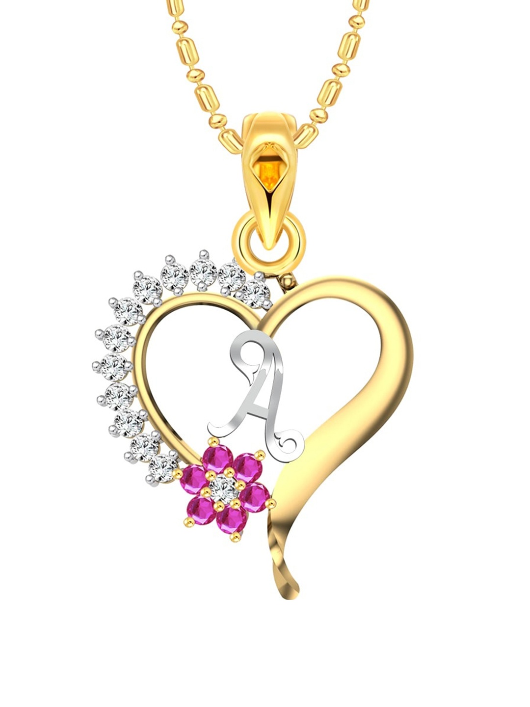 

Vighnaharta Gold-Plated Heart Shaped Pendant