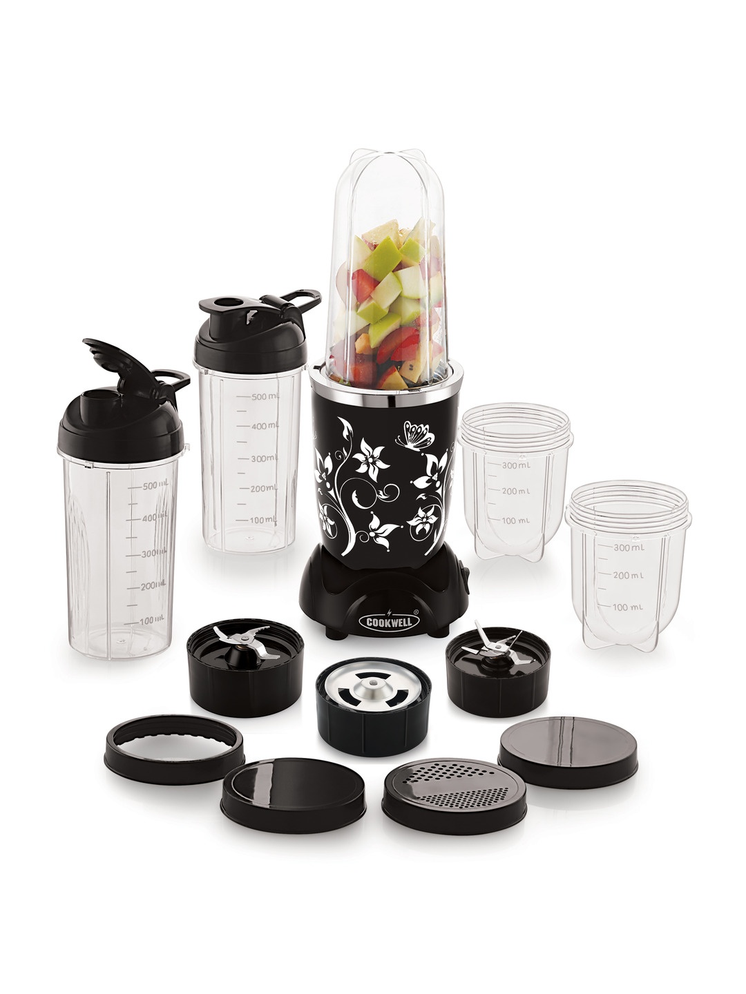

COOKWELL Black Nutri 5 Jars & 3 Blades 500W