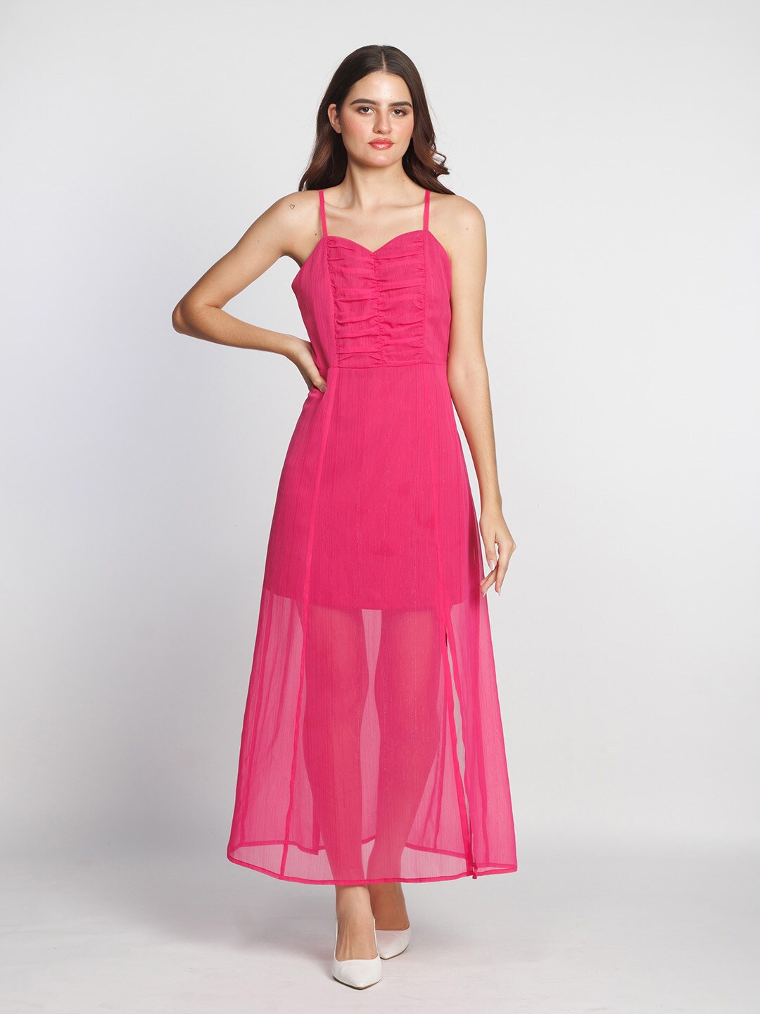 

Zink London Shoulder Straps Maxi Dress, Pink