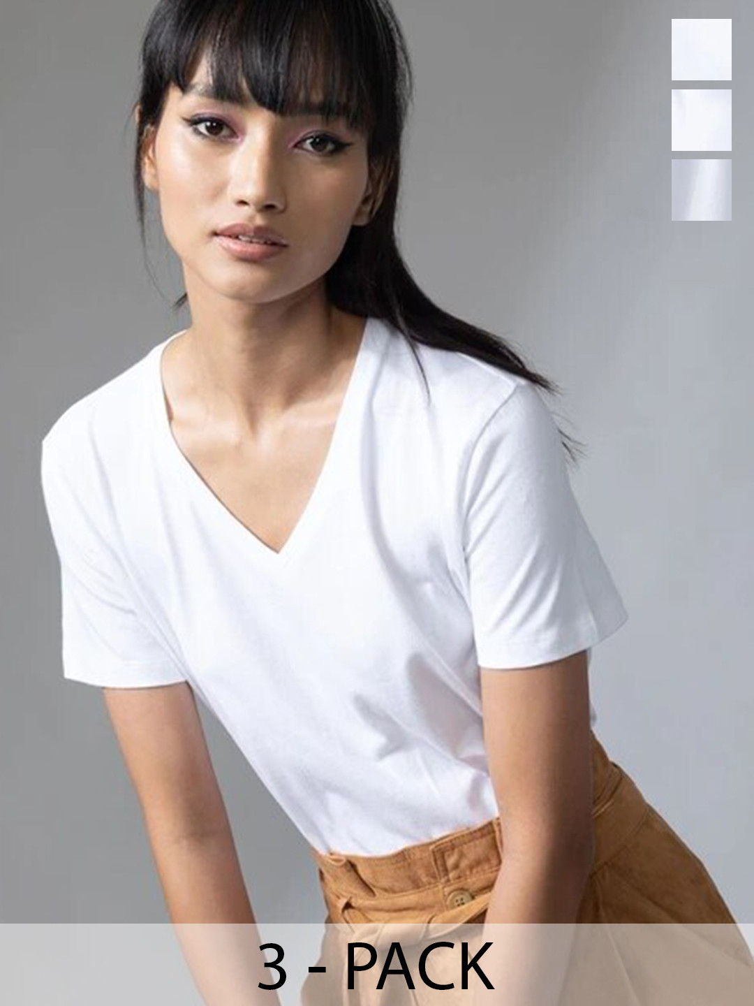 

COLOR CAPITAL Pack Of 3 Extended Sleeves Tshirt, White