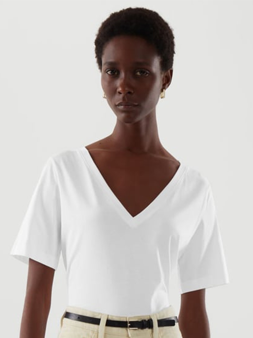 COLOR CAPITAL Pack Of 3 Pack Of 3 V-Neck Relaxed fit Tshirt, White