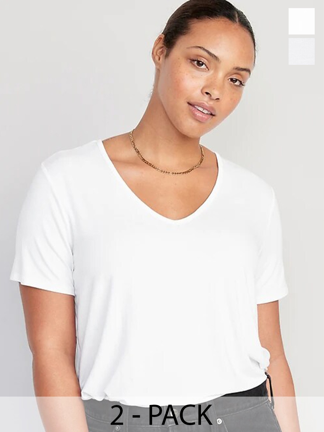 

COLOR CAPITAL Pack Of 2 V-Neck Tshirts, White