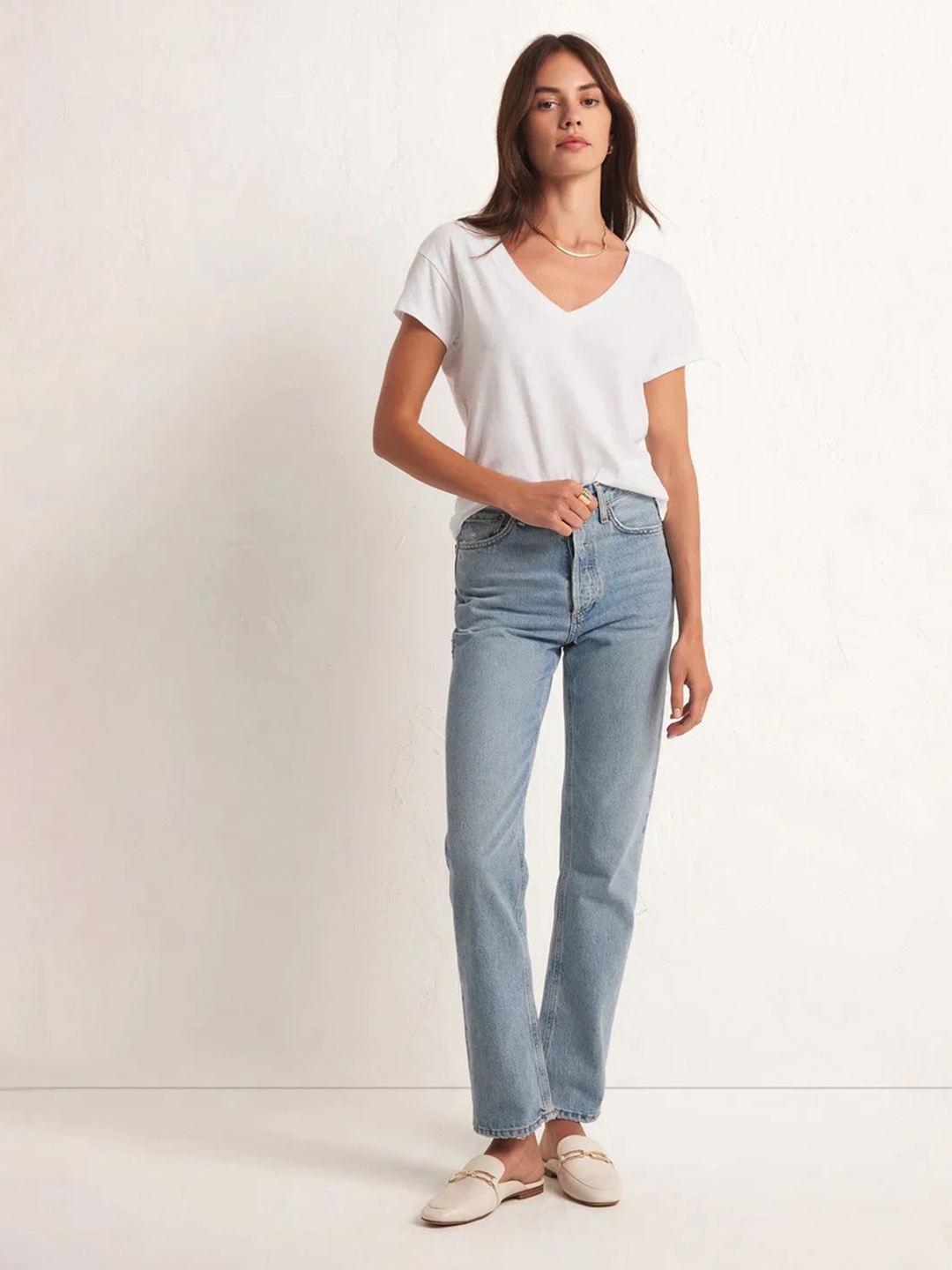 

COLOR CAPITAL V-Neck Relaxed fit Tshirts, White