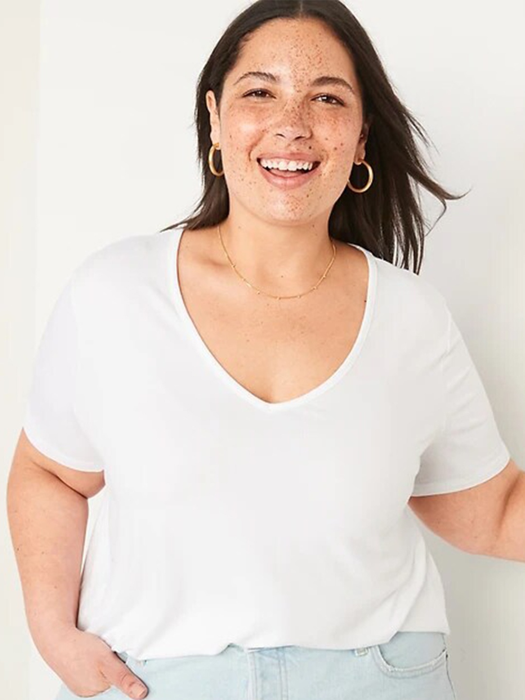 

COLOR CAPITAL Pack Of 3 V-Neck Short Sleeves Regular Tops, White