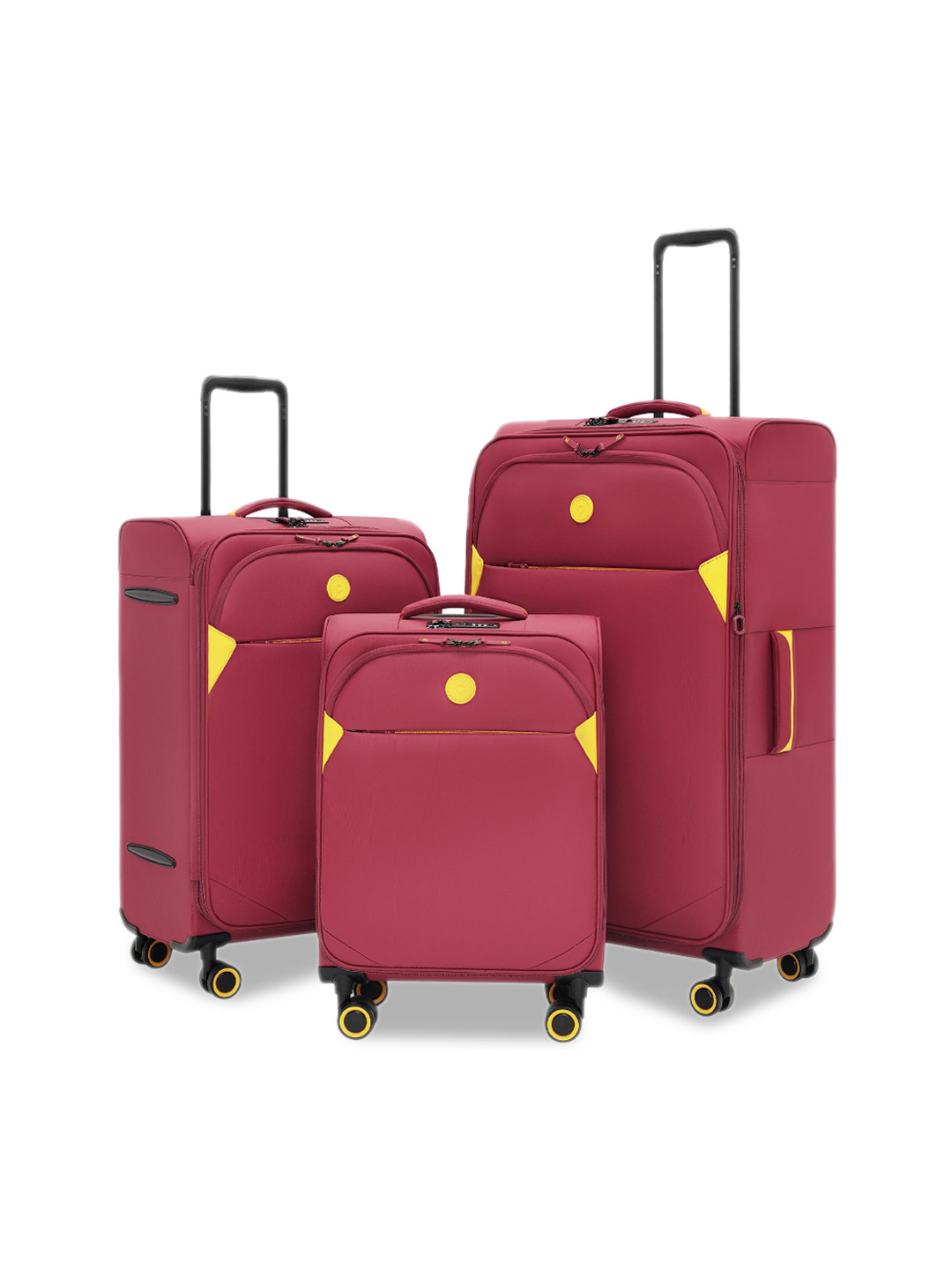 

VERAGE Cambridge Set Of 3 Soft Sided Trolley Bag - 138 L, Red