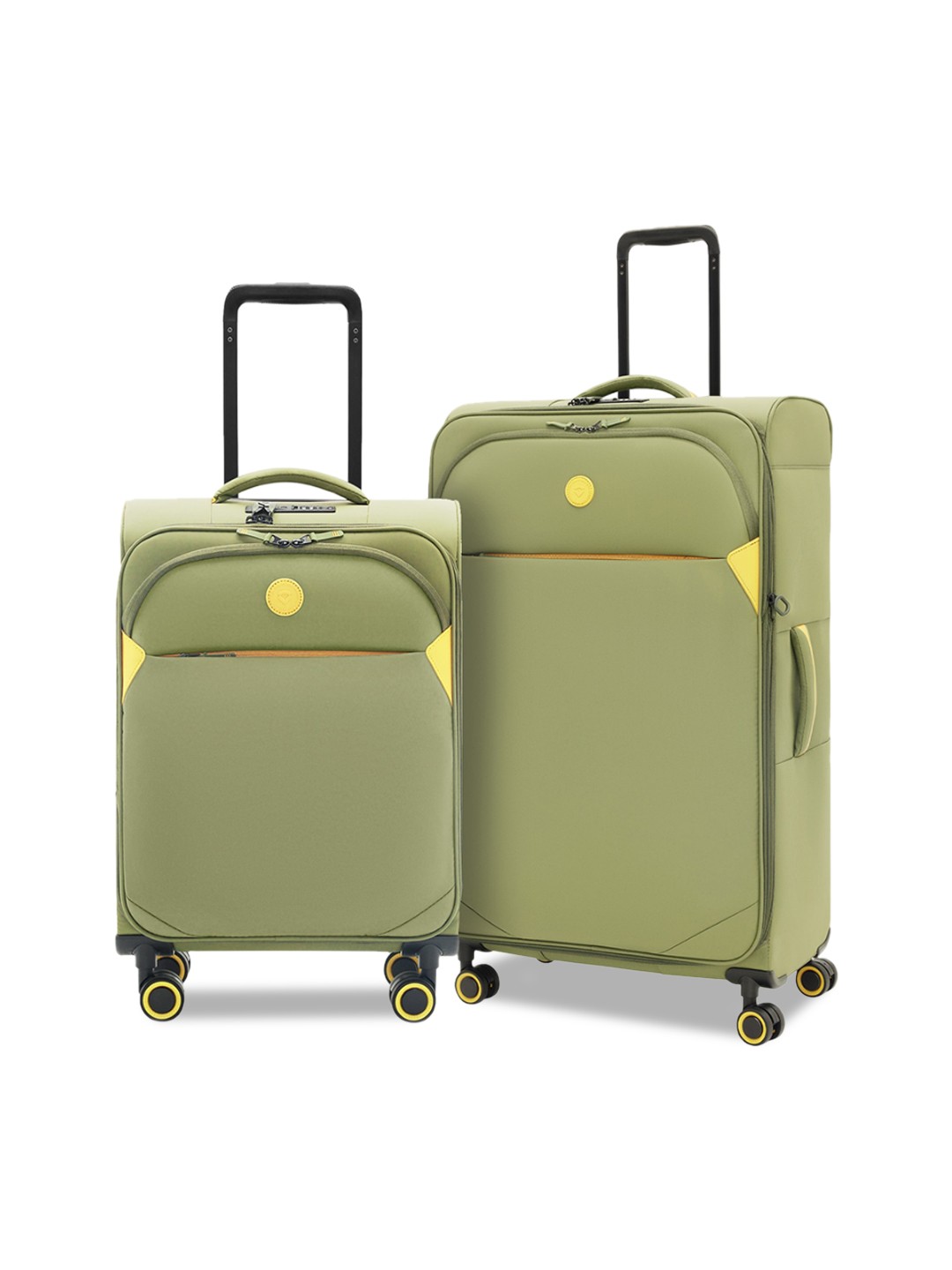 

VERAGE Cambridge Set Of 2 Soft Sided Trolly Bags, Green