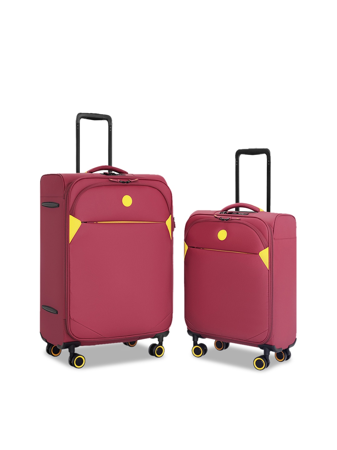 

VERAGE Cambridge Set Of 2 Soft Sided Trolly Bags, Red