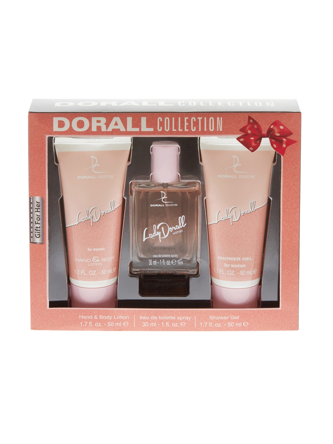 

Dorall Collection Lady Dorall Set Of 3 EDT-Hand & Body Lotion & Shower Gel Gift Set, Transparent